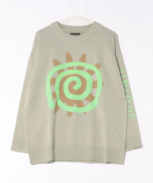 MARKEY'S(マーキーズ)の「クルーネックプリントセーター/おとな(ニット/セーター・レディース・オフホワイト/ブルー/ピンク・160cm)」の9枚目の写真