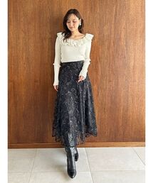 SNIDEL | エンブロイダリースカート(スカート)