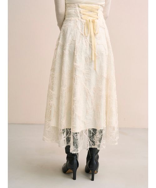 SNIDEL（スナイデル）の「エンブロイダリースカート（スカート・レディース・アイボリー/ブラック/マルチ・0/1）」の10枚目の写真