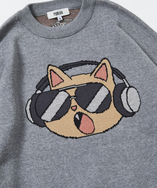 PUBLUX(パブリュクス)の「マリマリマリー×PUBLUX ドロ ジャガードニット【限定展開】(ニット/セーター・メンズ・グレー/ブラック・LARGE/MEDIUM)」の9枚目の写真