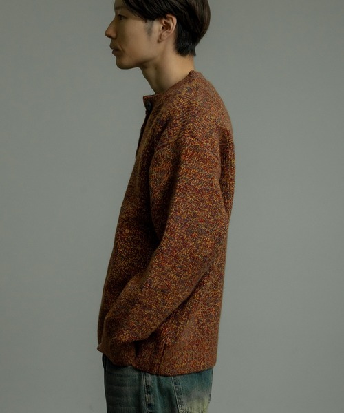 improves（インプローブス）の「ミックスカラー ヘンリーネック ルーズニットプルオーバー（ニット/セーター・メンズ・グレー/ブラウン/ネイビー・MEDIUM/LARGE）」の10枚目の写真