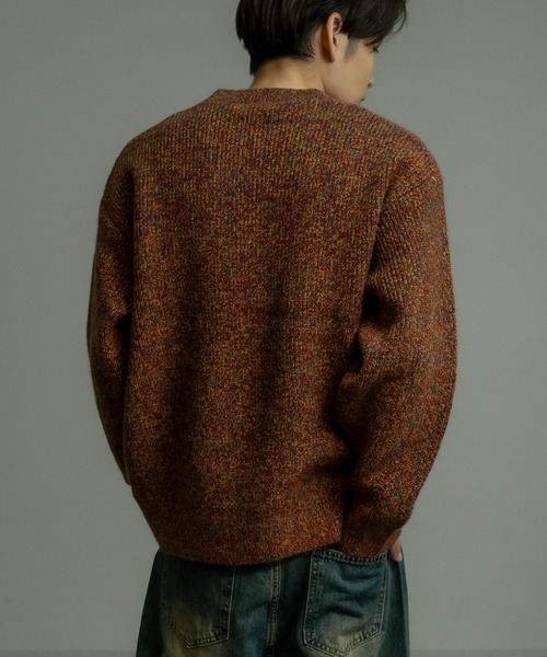 improves（インプローブス）の「ミックスカラー ヘンリーネック ルーズニットプルオーバー（ニット/セーター・メンズ・グレー/ブラウン/ネイビー・MEDIUM/LARGE）」の11枚目の写真