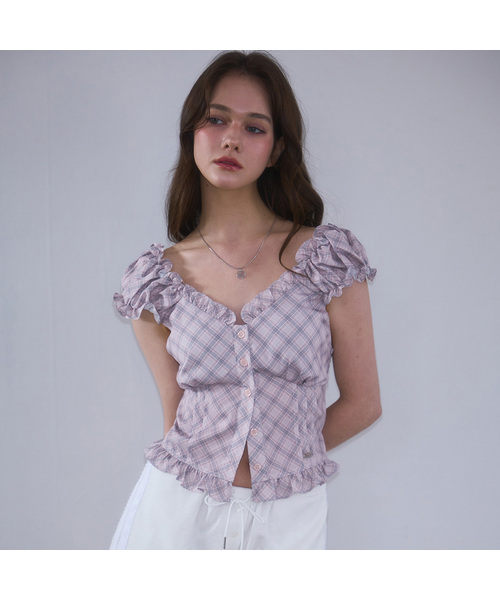 Frill Shirring Sleeveless [Pink]