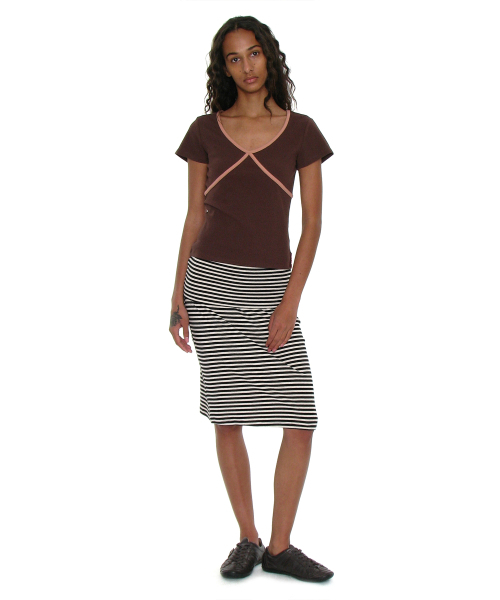 PARTIMENTO WOMEN(パルティメントウィメン)の「PWC フォールディングウエストジャージミディスカート_ブラックストライプ(スカート・レディース・その他・SMALL/MEDIUM/LARGE)」の5枚目の写真