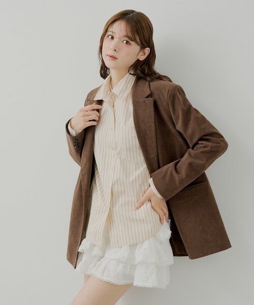 Chico（チコ）の「フリルティアードミニスカート（スカート・レディース・ホワイト/ブラウン/ライトベージュ・FREE）」の5枚目の写真