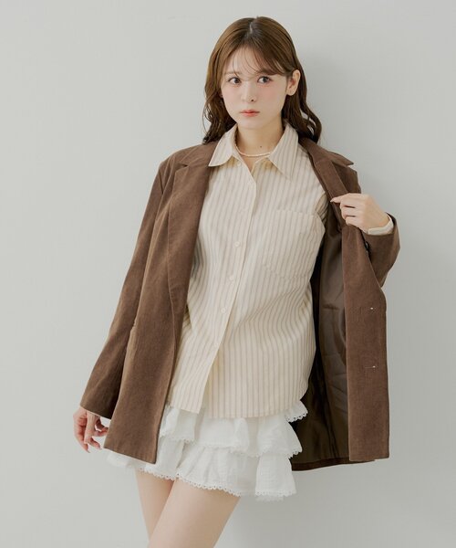 Chico（チコ）の「フリルティアードミニスカート（スカート・レディース・ホワイト/ブラウン/ライトベージュ・FREE）」の6枚目の写真