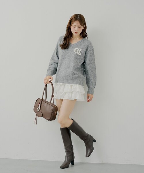 Chico（チコ）の「フリルティアードミニスカート（スカート・レディース・ホワイト/ブラウン/ライトベージュ・FREE）」の7枚目の写真