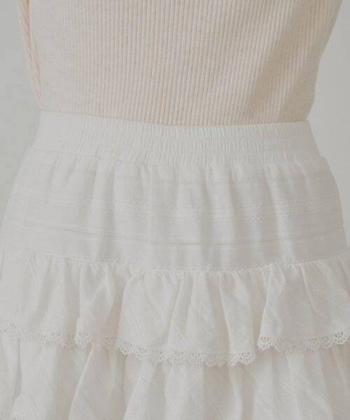 Chico（チコ）の「フリルティアードミニスカート（スカート・レディース・ホワイト/ブラウン/ライトベージュ・FREE）」の13枚目の写真