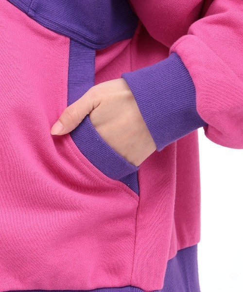 チチカカ（チチカカ）の「配色ハーフジッププルオーバー（スウェット・レディース・オートミール/ピンク/パープル・FREE）」の7枚目の写真