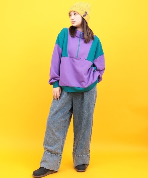 チチカカ（チチカカ）の「配色ハーフジッププルオーバー（スウェット・レディース・オートミール/ピンク/パープル・FREE）」の18枚目の写真