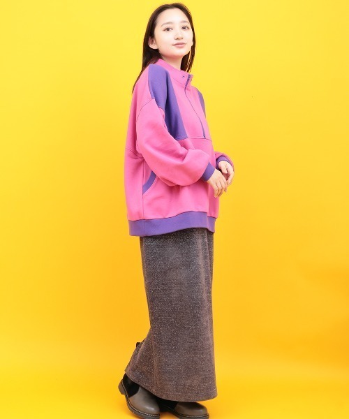 チチカカ（チチカカ）の「配色ハーフジッププルオーバー（スウェット・レディース・オートミール/ピンク/パープル・FREE）」の19枚目の写真
