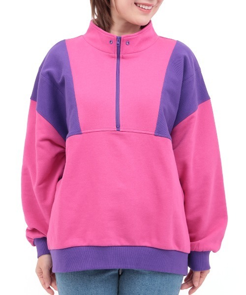 チチカカ（チチカカ）の「配色ハーフジッププルオーバー（スウェット・レディース・オートミール/ピンク/パープル・FREE）」の22枚目の写真