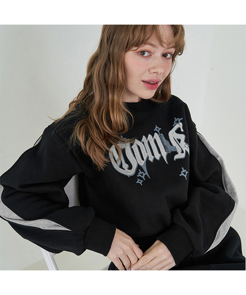 5OML(オーオーエムエル)の「ブロックコアスウェットシャツ(ブラック)(スウェット・レディース・ブラック・LARGE/MEDIUM)」の1枚目の写真