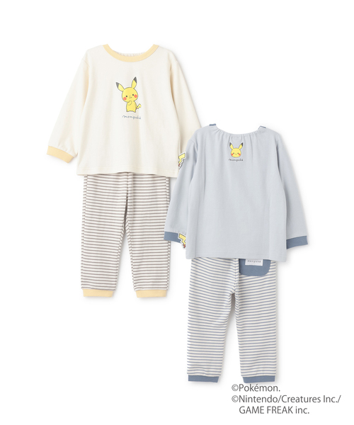 petit main(プティマイン)の「【モンポケ】スムースパジャマ(ルームウェア/パジャマ・キッズ・アイボリー/ライトブルー・110cm/120cm/90cm/100cm/80cm)」の8枚目の写真