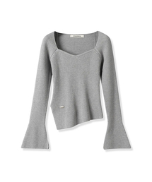 Manon Heart-line Slit Knit - 4COL