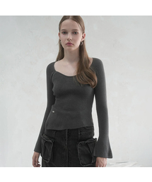 Manon Heart-line Slit Knit - 4COL