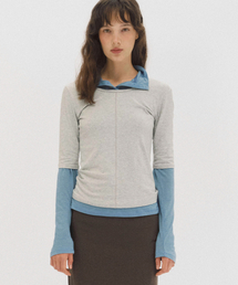 Bien 3/4 sleeve tee (melange gray)