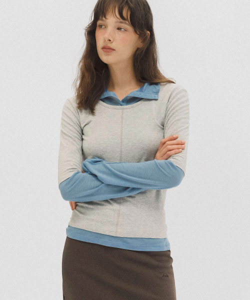 ANDNEEDS(アンドニーズ)の「Bien 3/4 sleeve tee (melange gray)(Tシャツ/カットソー・レディース・その他・FREE)」の3枚目の写真