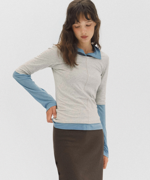 ANDNEEDS(アンドニーズ)の「Bien 3/4 sleeve tee (melange gray)(Tシャツ/カットソー・レディース・その他・FREE)」の4枚目の写真