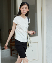 Cap sleeve blouse_IVORY