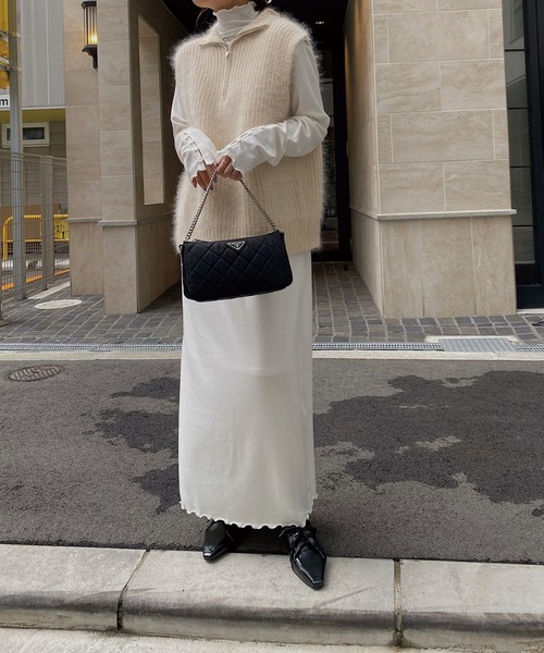 nananamoe(ナナナモエ)の「long slit cuff shell button sheer OP(ワンピース・レディース・チャコールグレー/アイボリー・FREE)」の13枚目の写真