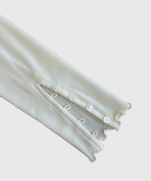 nananamoe(ナナナモエ)の「long slit cuff shell button sheer OP(ワンピース・レディース・チャコールグレー/アイボリー・FREE)」の11枚目の写真