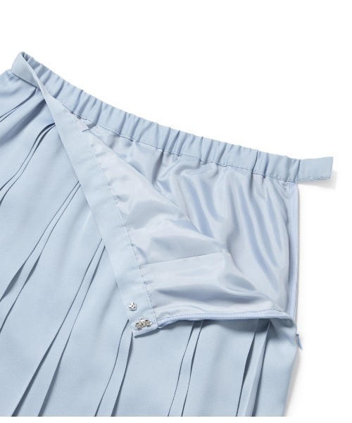 NEWYORKER（ニューヨーカー）の「バックサテン 変形プリーツスカート（スカート・レディース・サックスブルー/ホワイト・9号/11号）」の5枚目の写真