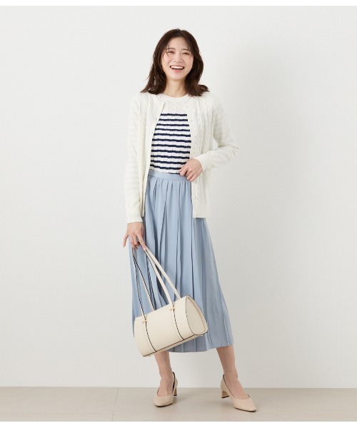 NEWYORKER（ニューヨーカー）の「バックサテン 変形プリーツスカート（スカート・レディース・サックスブルー/ホワイト・9号/11号）」の15枚目の写真