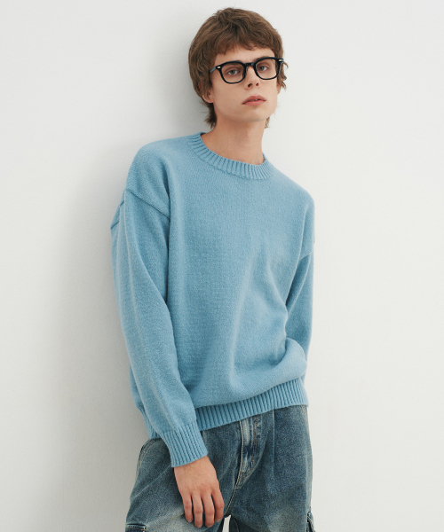 BLOND9(ブロンドナイン)の「アルファクルーネックラウンドニット_スカイブルー(ニット/セーター・レディース・その他・MEDIUM/LARGE/X-LARGE)」の2枚目の写真