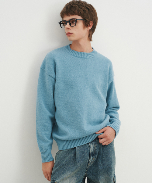BLOND9(ブロンドナイン)の「アルファクルーネックラウンドニット_スカイブルー(ニット/セーター・レディース・その他・MEDIUM/LARGE/X-LARGE)」の4枚目の写真