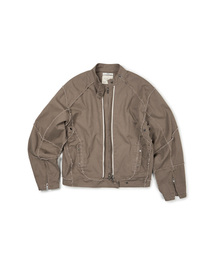ETCE（イーティーシーイー）の「DOUBLE ZIP MOTO JACKET (BROWN)（その他アウター）」