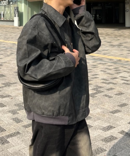 link lot（リンクロット）の「PUショートブルゾン（ブルゾン・メンズ・ブラウン/ブラック・M/L）」の6枚目の写真