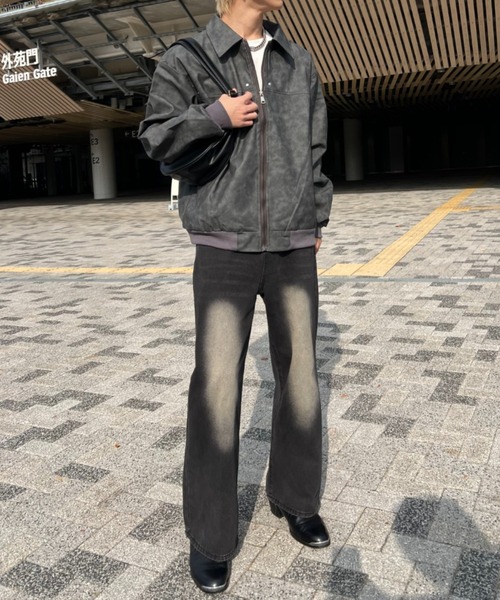 link lot（リンクロット）の「PUショートブルゾン（ブルゾン・メンズ・ブラウン/ブラック・M/L）」の4枚目の写真