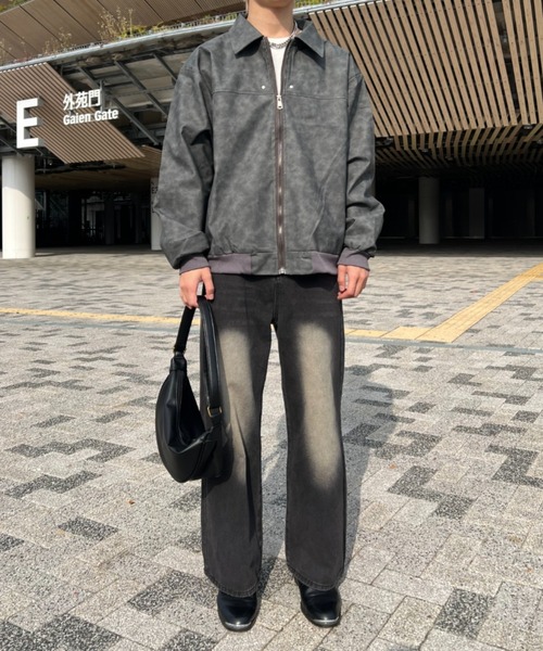 link lot（リンクロット）の「PUショートブルゾン（ブルゾン・メンズ・ブラウン/ブラック・M/L）」の5枚目の写真