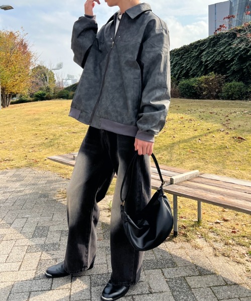 link lot（リンクロット）の「PUショートブルゾン（ブルゾン・メンズ・ブラウン/ブラック・M/L）」の10枚目の写真