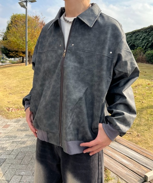 link lot（リンクロット）の「PUショートブルゾン（ブルゾン・メンズ・ブラウン/ブラック・M/L）」の11枚目の写真