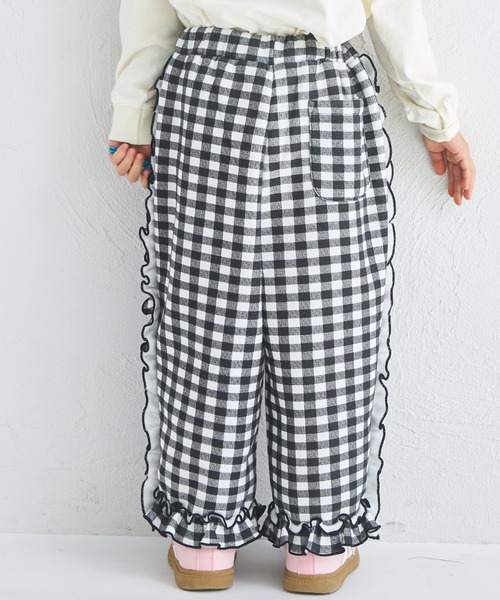 pairmanon(ペアマノン)の「【ぬくふわ】ガールズ チェック サイドフリル 裏起毛 パンツ(その他パンツ・キッズ・ピンク/ブラック・100/110/120/130/140/150/90)」の12枚目の写真