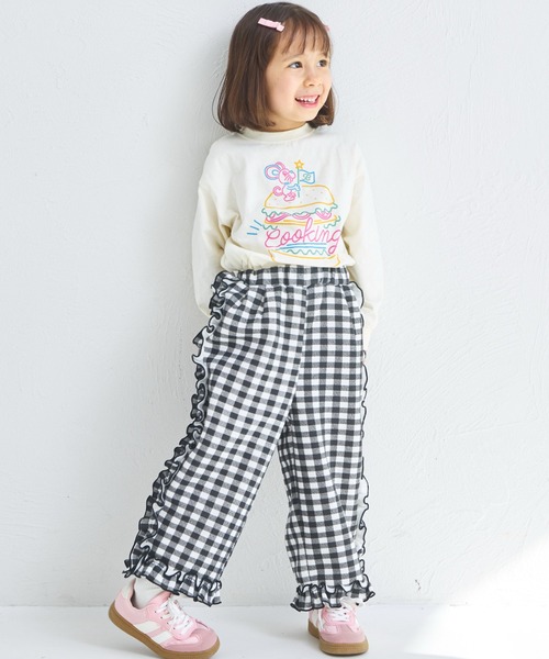 pairmanon(ペアマノン)の「【ぬくふわ】ガールズ チェック サイドフリル 裏起毛 パンツ(その他パンツ・キッズ・ピンク/ブラック・100/110/120/130/140/150/90)」の15枚目の写真