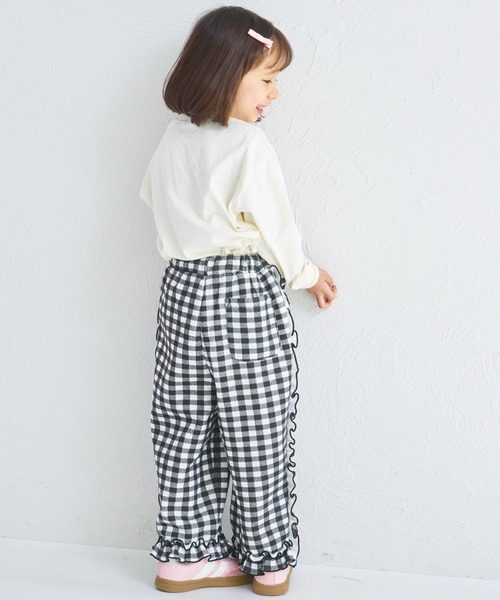pairmanon(ペアマノン)の「【ぬくふわ】ガールズ チェック サイドフリル 裏起毛 パンツ(その他パンツ・キッズ・ピンク/ブラック・100/110/120/130/140/150/90)」の17枚目の写真