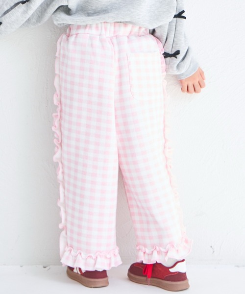 pairmanon(ペアマノン)の「【ぬくふわ】ガールズ チェック サイドフリル 裏起毛 パンツ(その他パンツ・キッズ・ピンク/ブラック・100/110/120/130/140/150/90)」の18枚目の写真