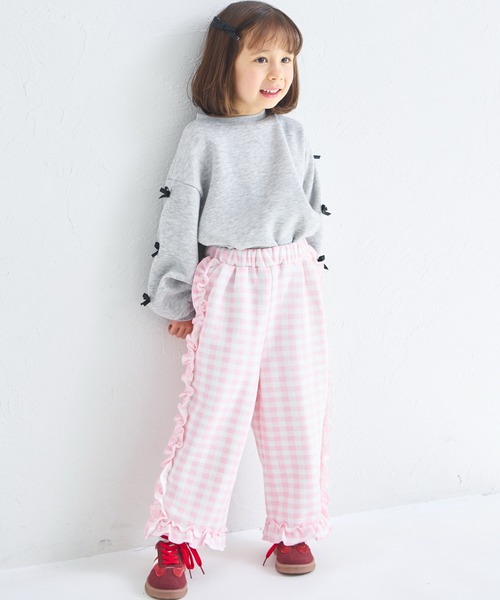 pairmanon(ペアマノン)の「【ぬくふわ】ガールズ チェック サイドフリル 裏起毛 パンツ(その他パンツ・キッズ・ピンク/ブラック・100/110/120/130/140/150/90)」の20枚目の写真