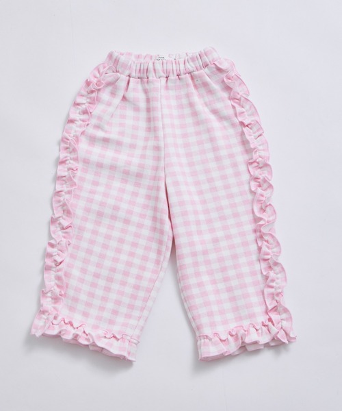 pairmanon(ペアマノン)の「【ぬくふわ】ガールズ チェック サイドフリル 裏起毛 パンツ(その他パンツ・キッズ・ピンク/ブラック・100/110/120/130/140/150/90)」の6枚目の写真