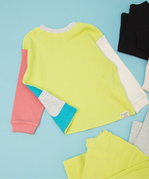BREEZE（ブリーズ）の「【26春新作】DAISUKIワッフルロンT_ジュニア対応（Tシャツ/カットソー・キッズ・チャコール/アイボリー/サックスブルー/ライム/ピンク/オフホワイト・130/140/80/100/90/110/120）」の5枚目の写真