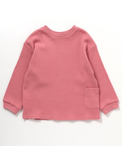 BREEZE（ブリーズ）の「【26春新作】DAISUKIワッフルロンT_ジュニア対応（Tシャツ/カットソー・キッズ・チャコール/アイボリー/サックスブルー/ライム/ピンク/オフホワイト・130/140/80/100/90/110/120）」の6枚目の写真