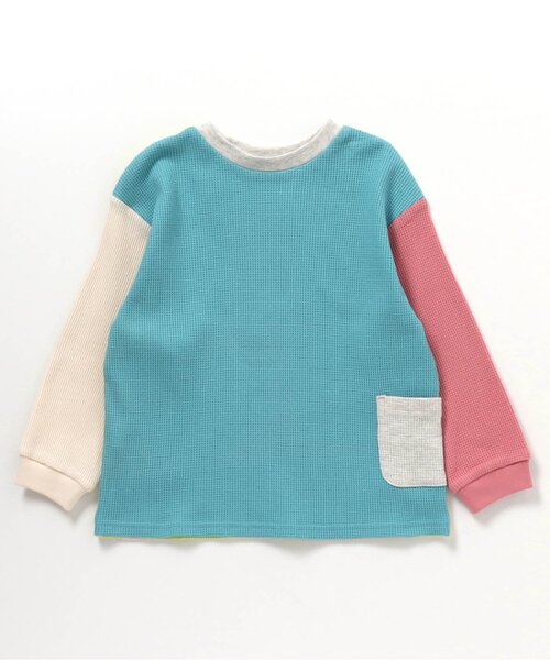 BREEZE（ブリーズ）の「【26春新作】DAISUKIワッフルロンT_ジュニア対応（Tシャツ/カットソー・キッズ・チャコール/アイボリー/サックスブルー/ライム/ピンク/オフホワイト・130/140/80/100/90/110/120）」の14枚目の写真