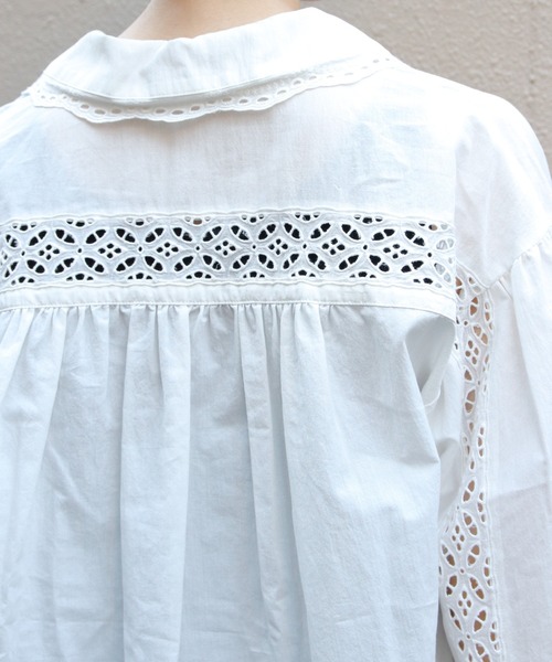 THE SHINZONE（ザ　シンゾーン）の「THE SHINZONE/シンゾーン　レースアップブラウス　LACE-UP BLOUSE　26SMSBL02（シャツ/ブラウス・レディース・ホワイト/ブラック・FREE）」の5枚目の写真