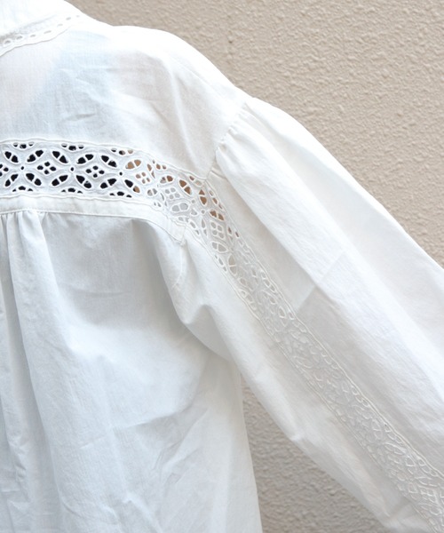 THE SHINZONE（ザ　シンゾーン）の「THE SHINZONE/シンゾーン　レースアップブラウス　LACE-UP BLOUSE　26SMSBL02（シャツ/ブラウス・レディース・ホワイト/ブラック・FREE）」の6枚目の写真