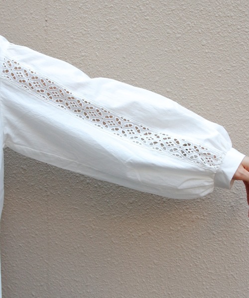 THE SHINZONE（ザ　シンゾーン）の「THE SHINZONE/シンゾーン　レースアップブラウス　LACE-UP BLOUSE　26SMSBL02（シャツ/ブラウス・レディース・ホワイト/ブラック・FREE）」の7枚目の写真