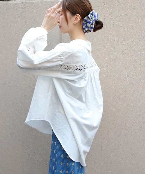 THE SHINZONE（ザ　シンゾーン）の「THE SHINZONE/シンゾーン　レースアップブラウス　LACE-UP BLOUSE　26SMSBL02（シャツ/ブラウス・レディース・ホワイト/ブラック・FREE）」の10枚目の写真