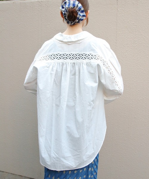 THE SHINZONE（ザ　シンゾーン）の「THE SHINZONE/シンゾーン　レースアップブラウス　LACE-UP BLOUSE　26SMSBL02（シャツ/ブラウス・レディース・ホワイト/ブラック・FREE）」の11枚目の写真